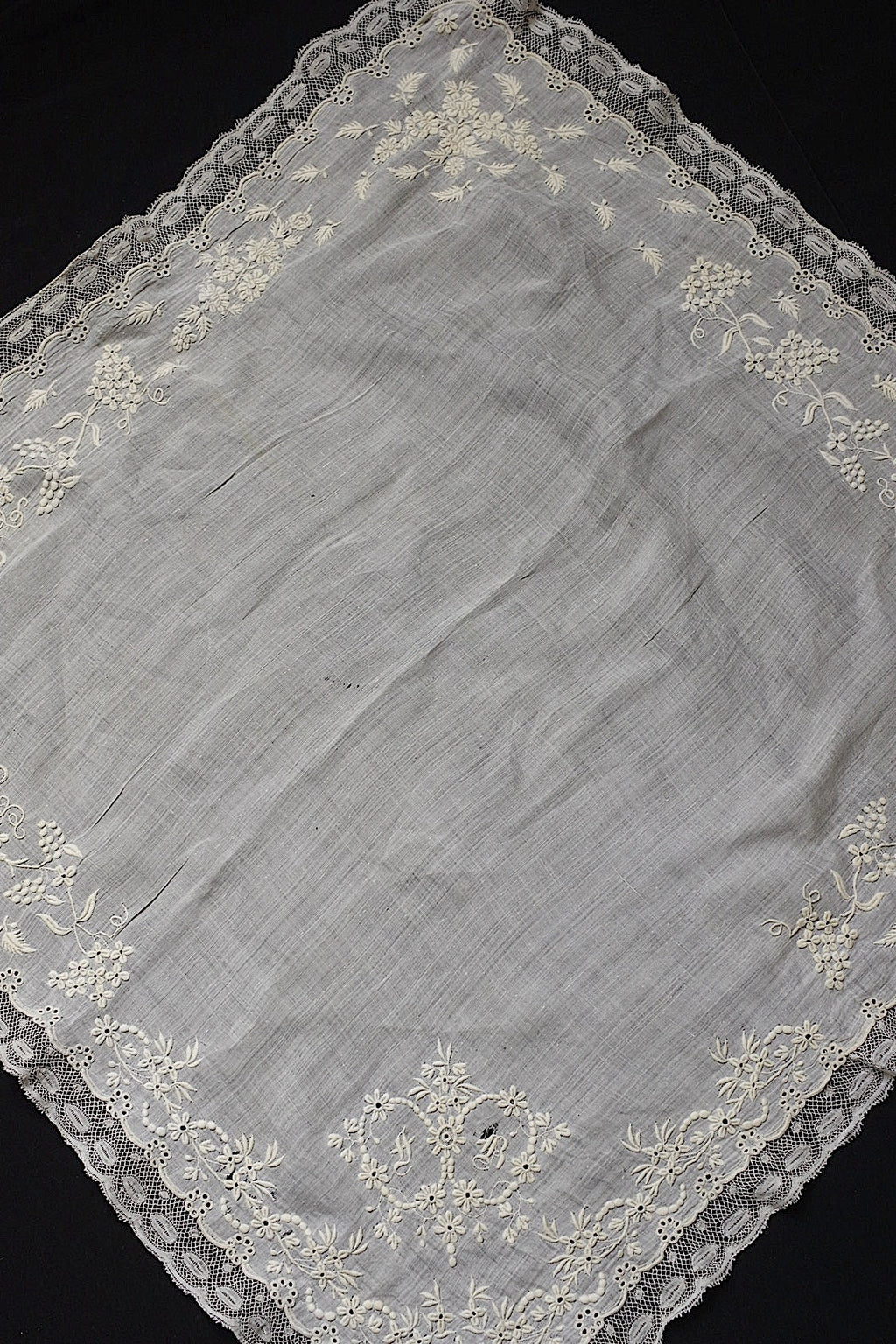 アンティークレースハンカチ　mouchoir ancien ハンカチ3 .FR a l'epoque