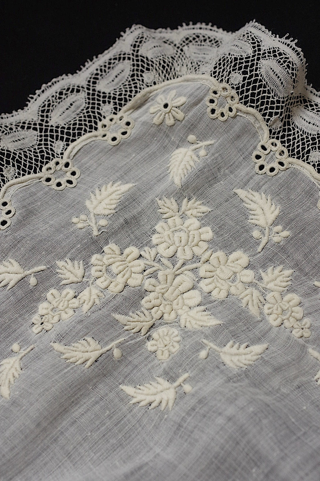 アンティークレースハンカチ　mouchoir ancien ハンカチ3 .FR a l'epoque