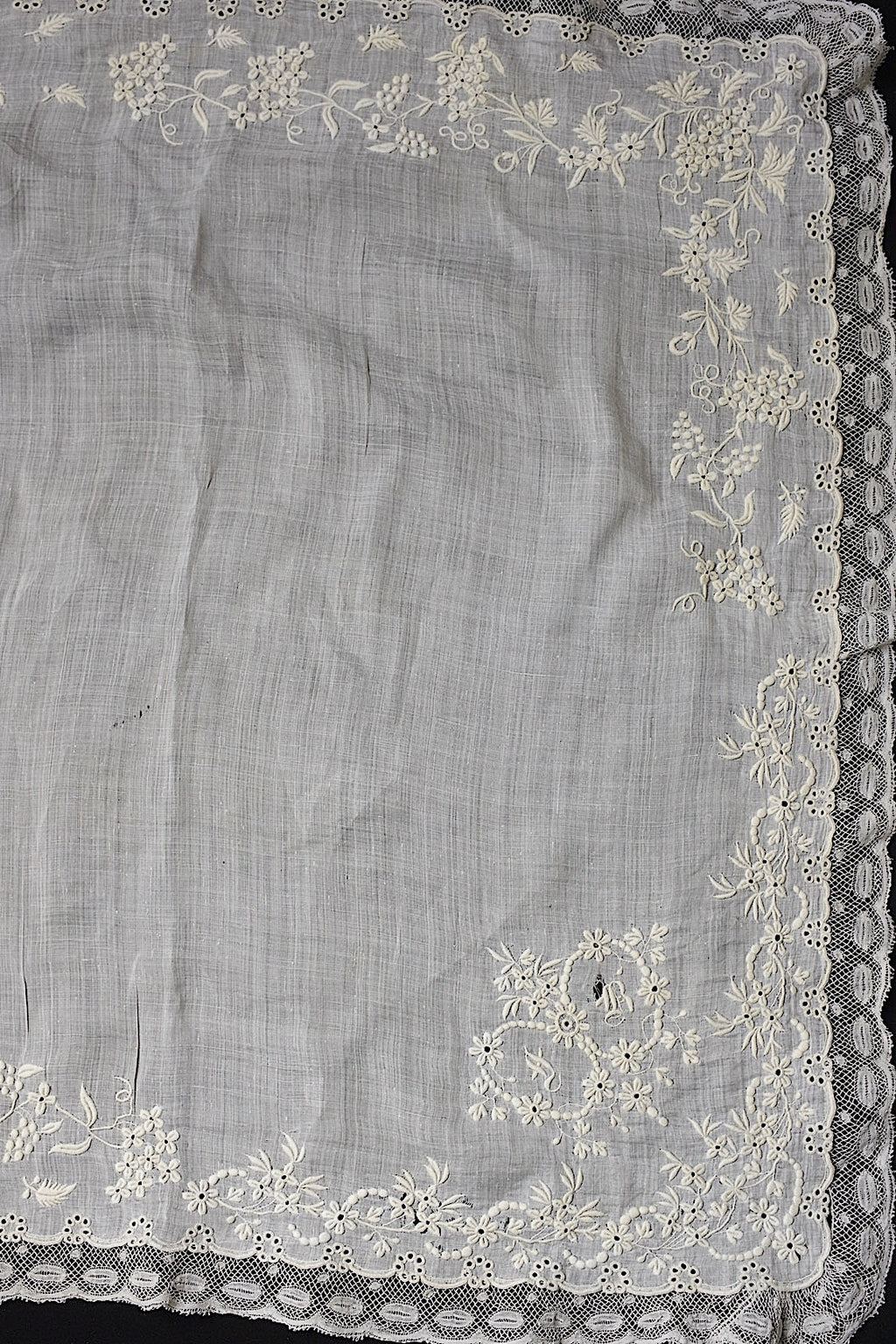 アンティークレースハンカチ　mouchoir ancien ハンカチ3 .FR a l'epoque