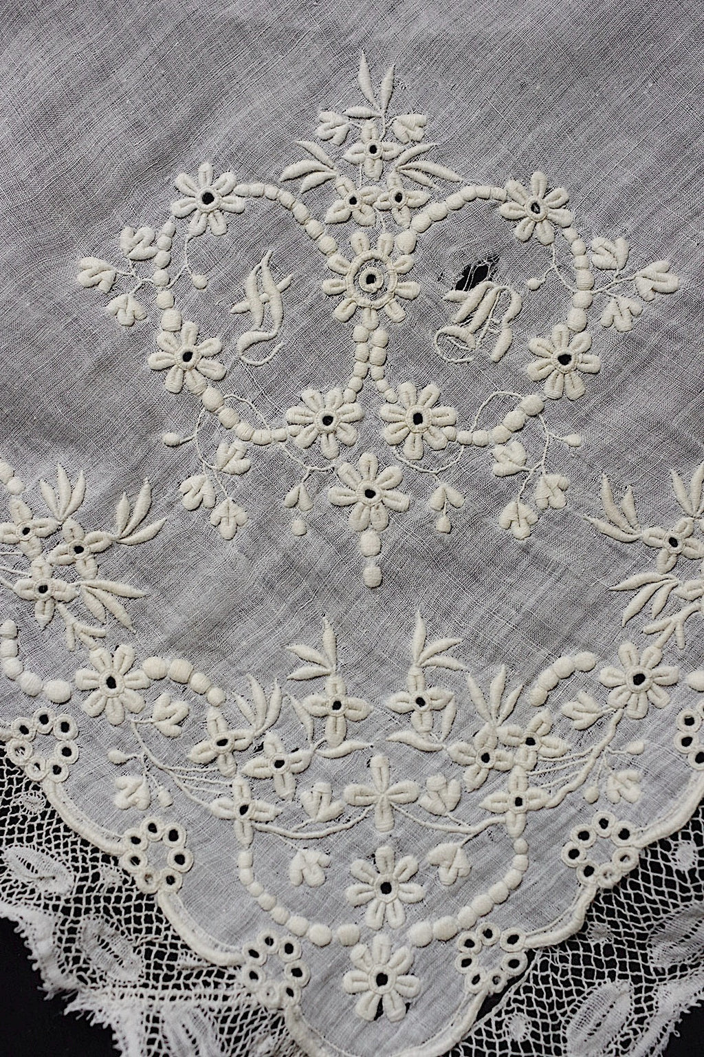 アンティークレースハンカチ　mouchoir ancien ハンカチ3 .FR a l'epoque