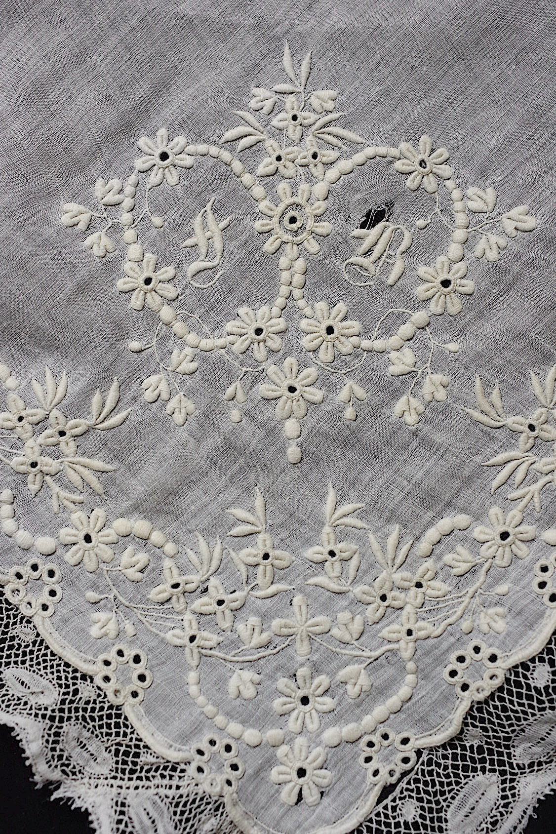 アンティークレースハンカチ　mouchoir ancien ハンカチ3 .FR a l'epoque