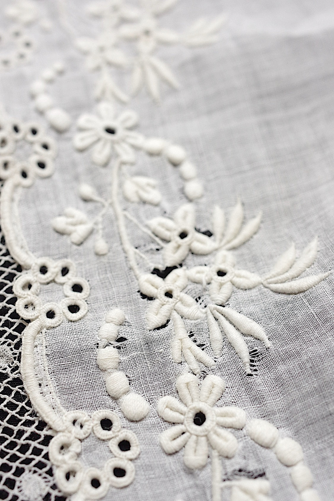 アンティークレースハンカチ　mouchoir ancien ハンカチ3 .FR a l'epoque