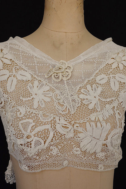 アンティークブラウス　vêtement antique クロシェレーストップ .FR a l'epoque