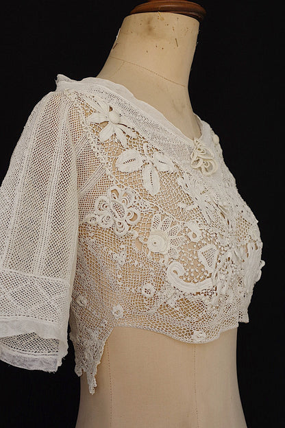 アンティークブラウス　vêtement antique クロシェレーストップ .FR a l'epoque