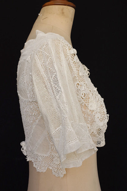 アンティークブラウス　vêtement antique クロシェレーストップ .FR a l'epoque