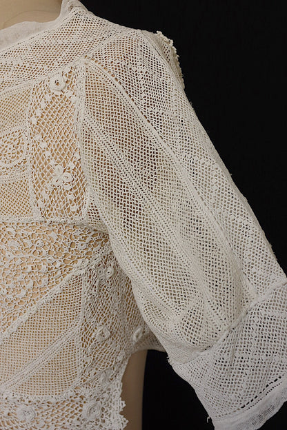 アンティークブラウス　vêtement antique クロシェレーストップ .FR a l'epoque