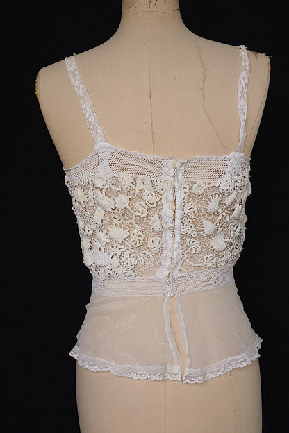 アンティークブラウス　vêtement antique クロシェレーストップ .FR a l'epoque