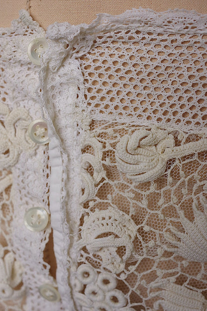 アンティークブラウス　vêtement antique クロシェレーストップ .FR a l'epoque