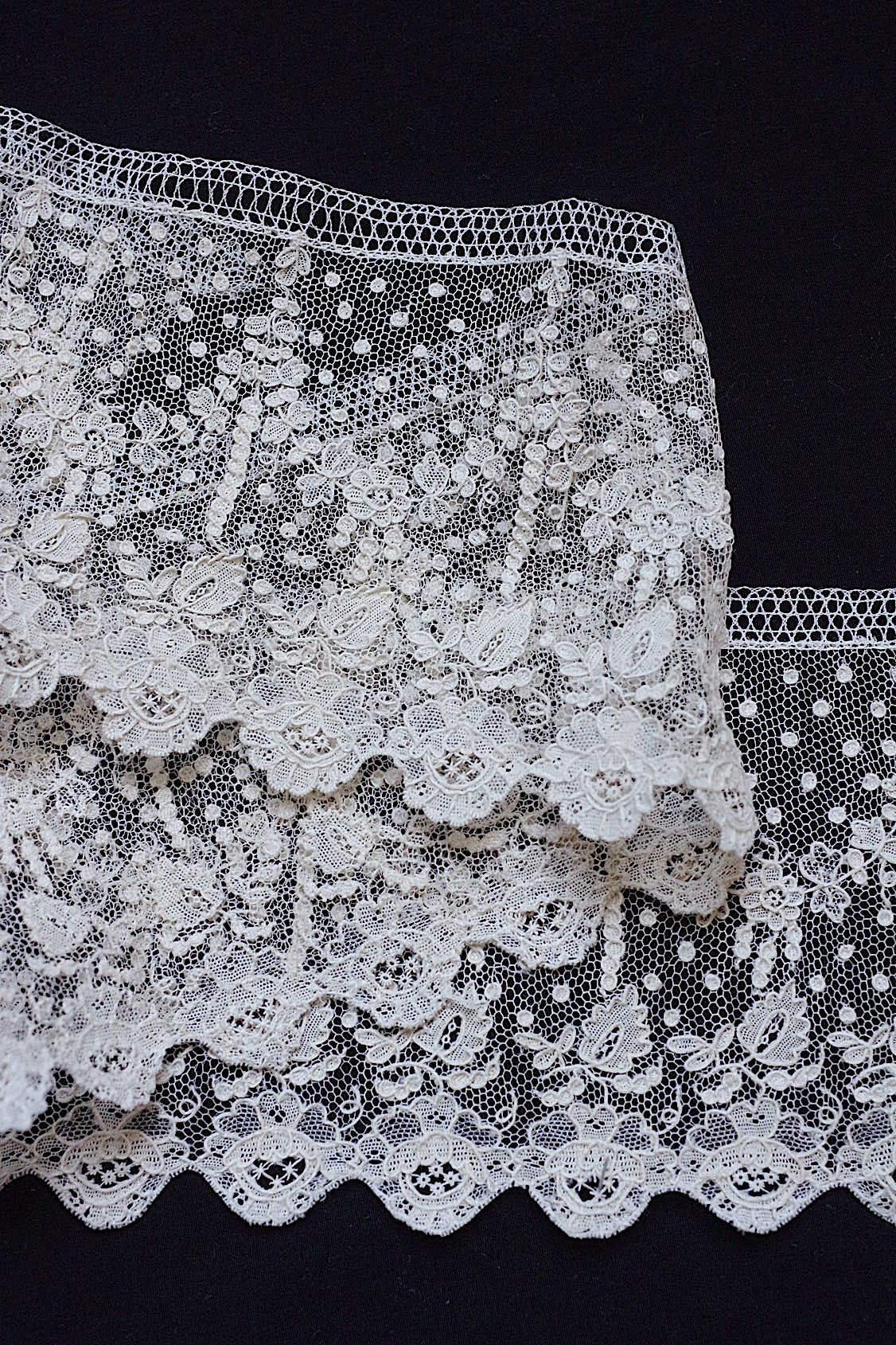 アンティークレース　dentelle ancienne アランソンレース　70cm .FR a l'epoque