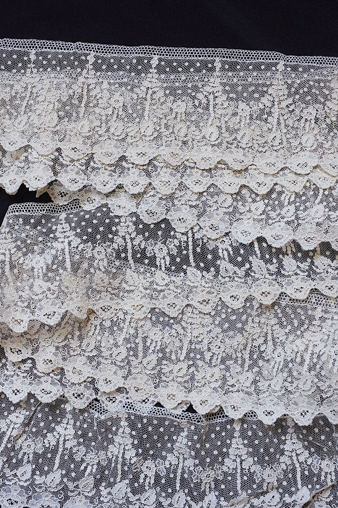 アンティークレース　dentelle ancienne アランソンレース　273cm .FR a l'epoque