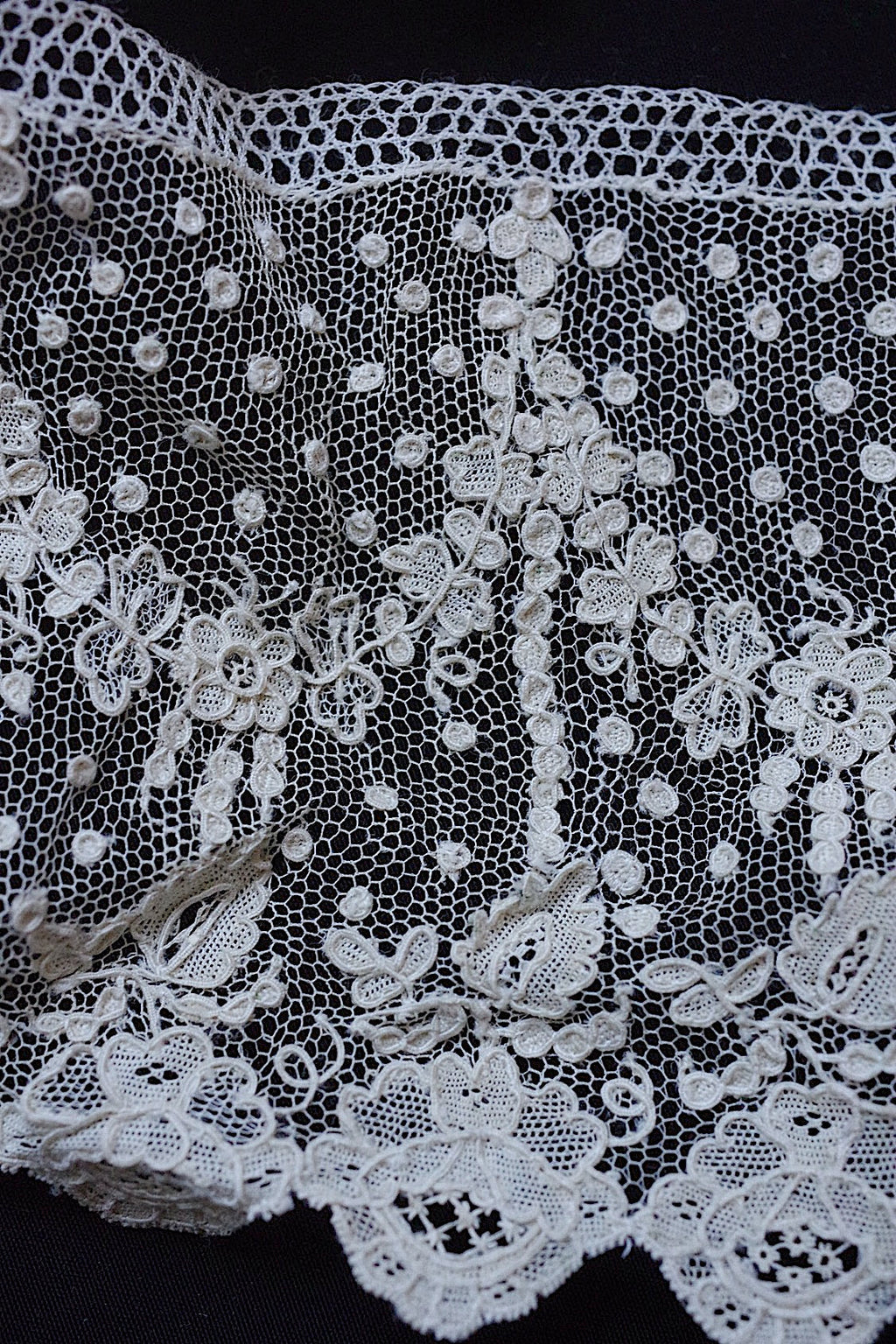 アンティークレース　dentelle ancienne アランソンレース　273cm .FR a l'epoque