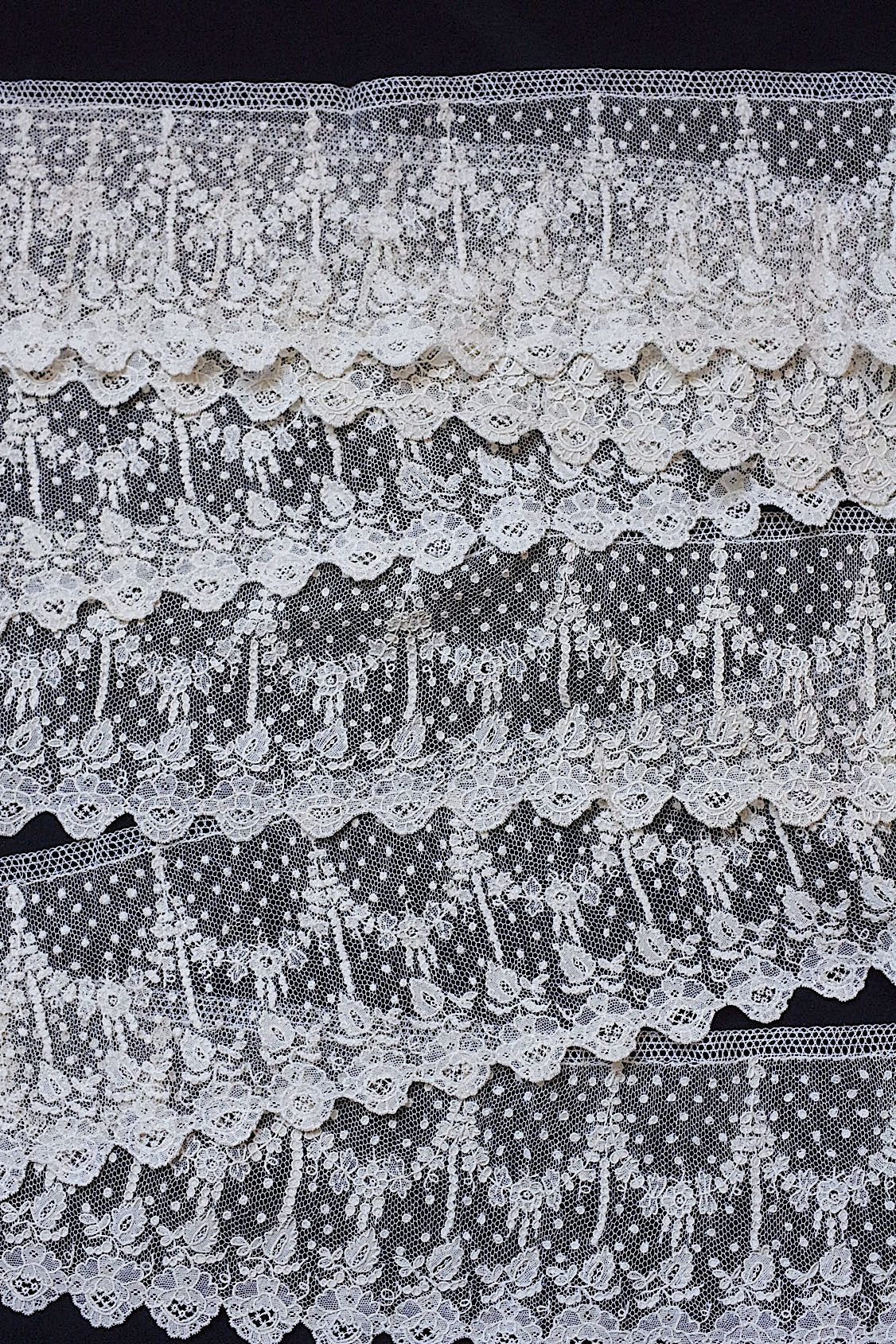 アンティークレース　dentelle ancienne アランソンレース　276cm .FR a l'epoque