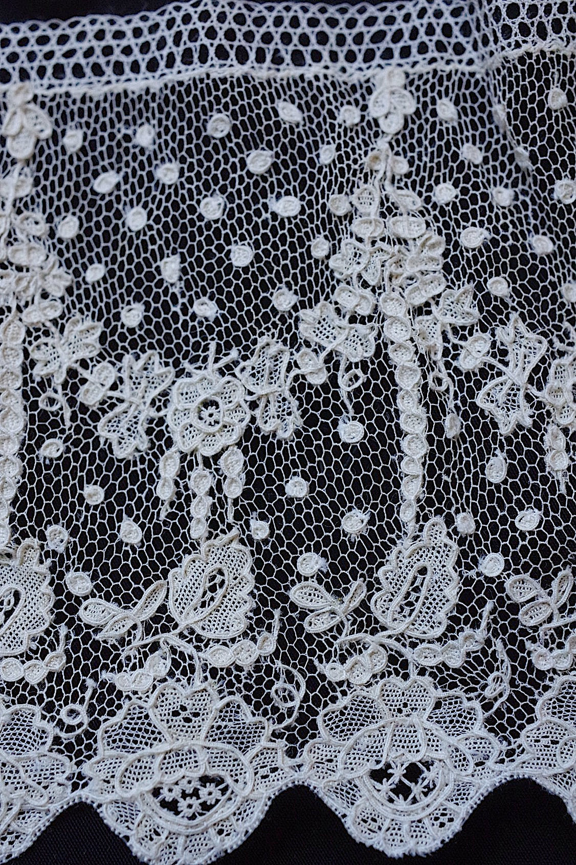 アンティークレース　dentelle ancienne アランソンレース　276cm .FR a l'epoque