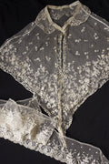 アンティークレース　dentelle ancienne 襟付きケープ＋167cm .FR a l'epoque
