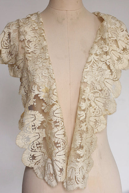 アンティークレース　dentelle ancienne ブロンドレースショール .FR a l'epoque