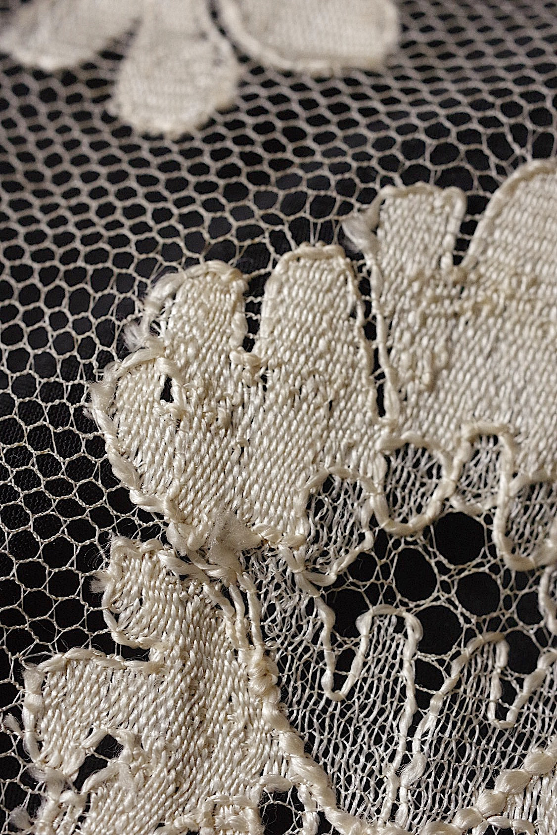 アンティークレース　dentelle ancienne ブロンドレースショール .FR a l'epoque