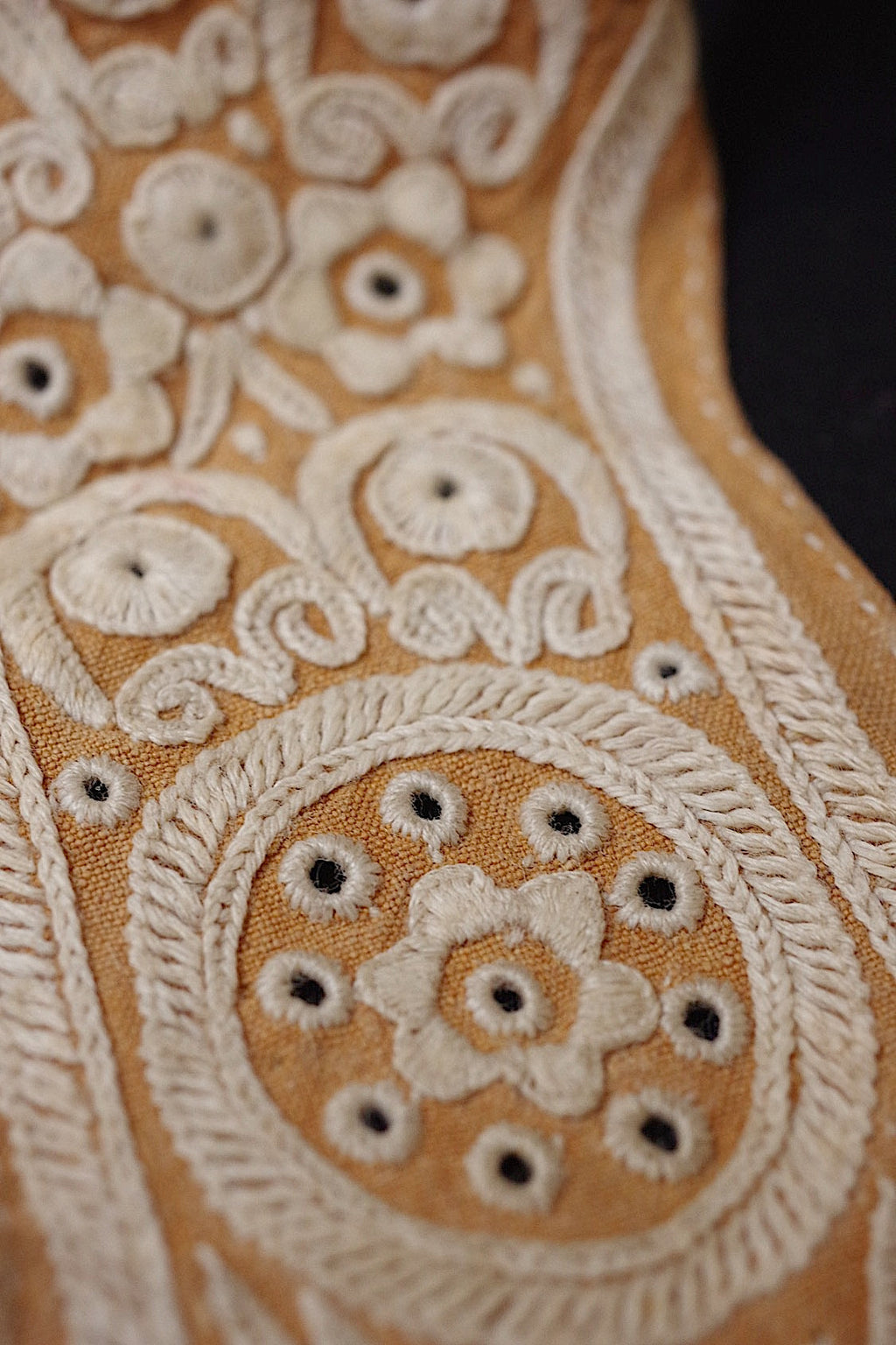 アンティークレース　dentelle ancienne　刺繍　スタンドカラー .FR a l'epoque