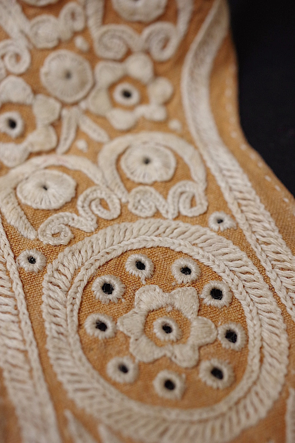 アンティークレース　dentelle ancienne　刺繍　スタンドカラー .FR a l'epoque