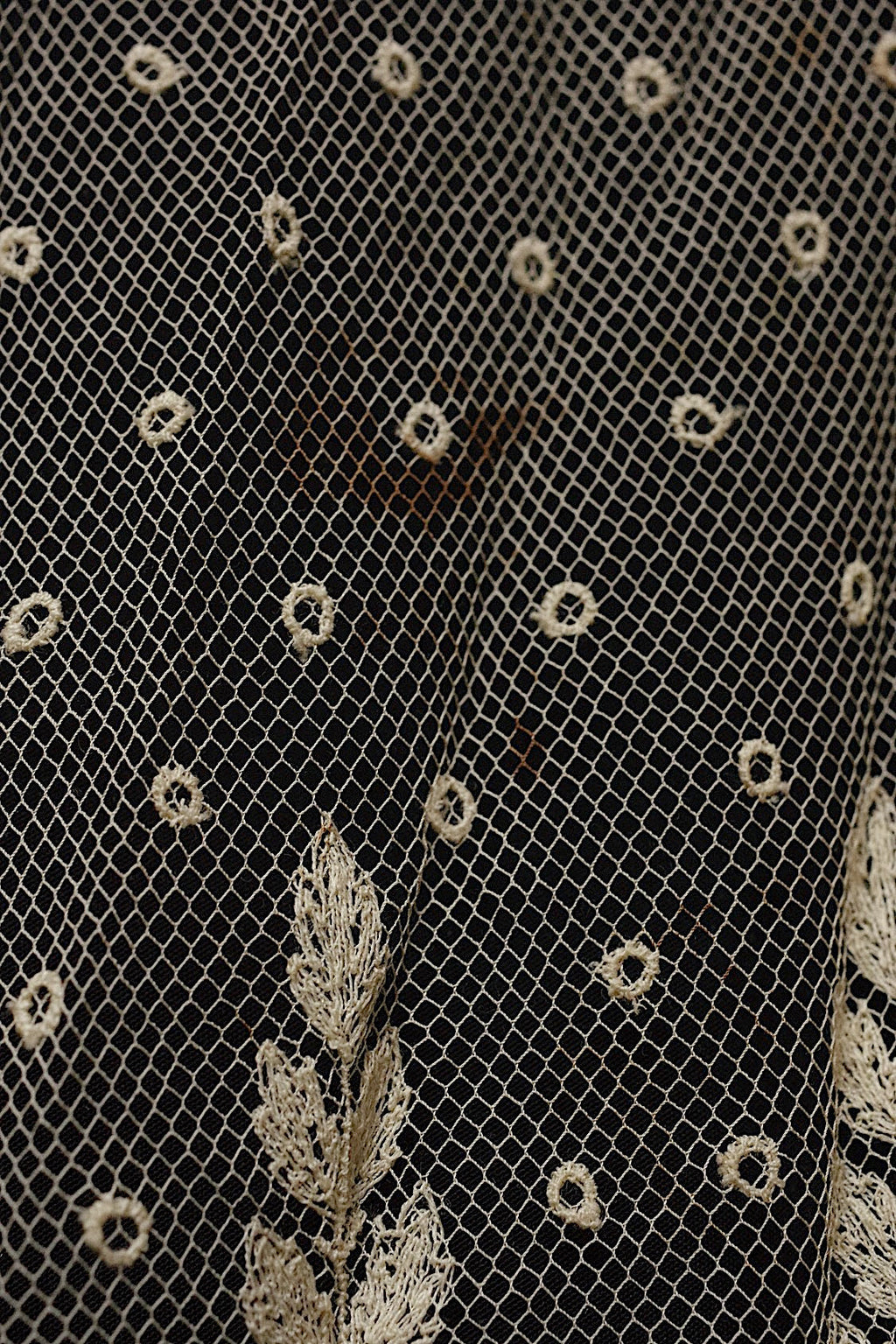 アンティークレース　dentelle ancienne スカート生地　ハギレ1 .FR a l'epoque