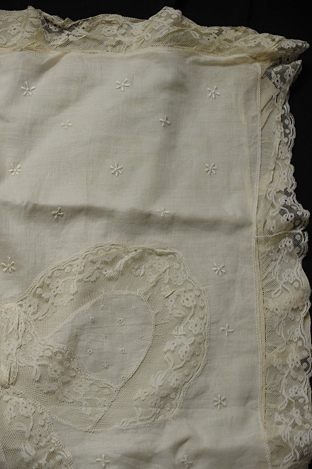 アンティークレース　dentelle ancienne-antique lace クッションカバー .FR a l'epoque