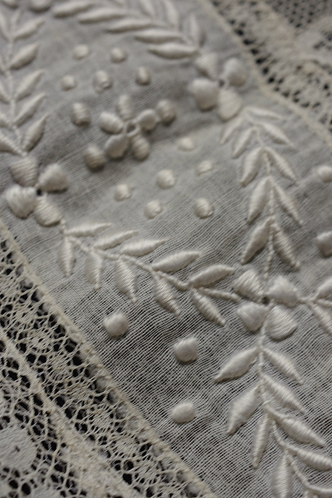 アンティークレース　dentelle ancienne-antique lace 刺繍クロス .FR a l'epoque