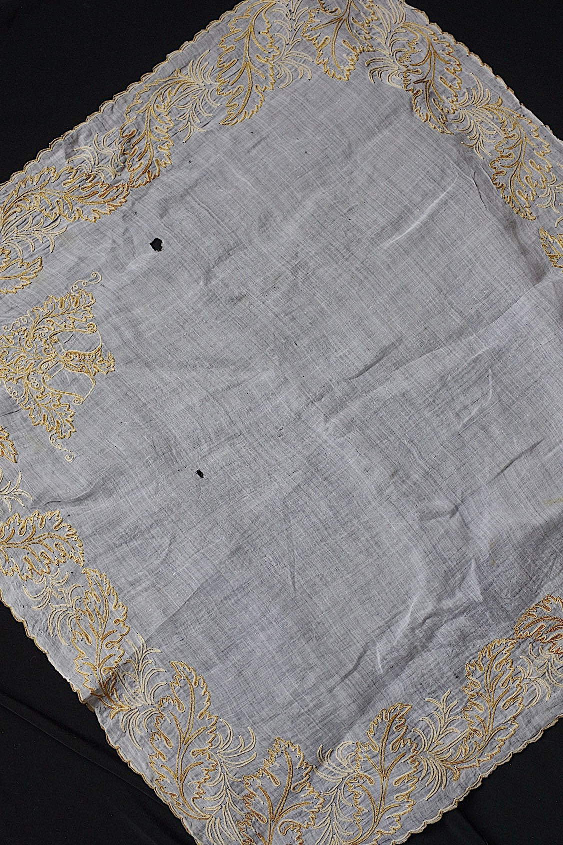 アンティークレース　dentelle ancienne-antique lace　刺繍ハンカチlot 素材用 .FR a l'epoque