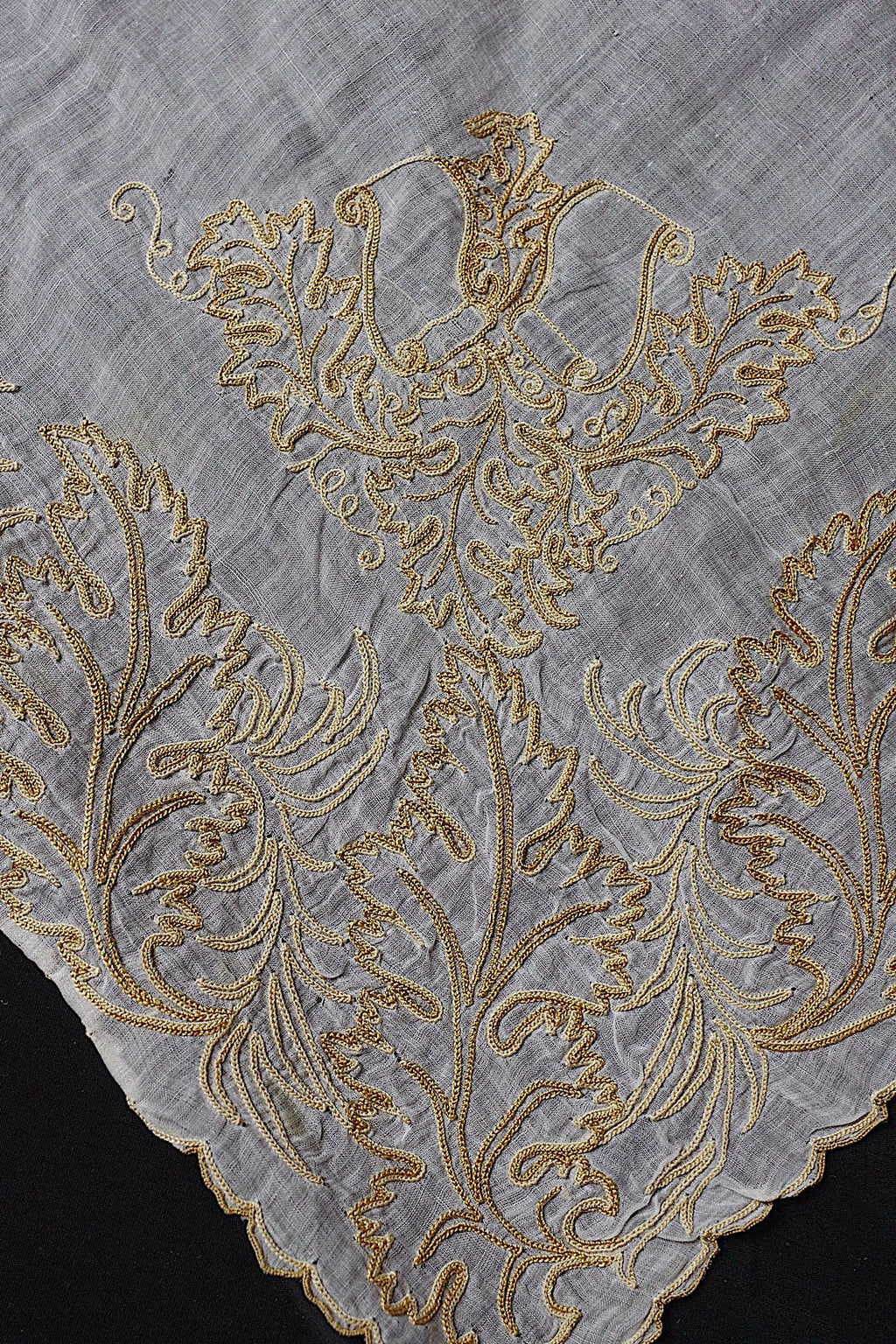 アンティークレース　dentelle ancienne-antique lace　刺繍ハンカチlot 素材用 .FR a l'epoque