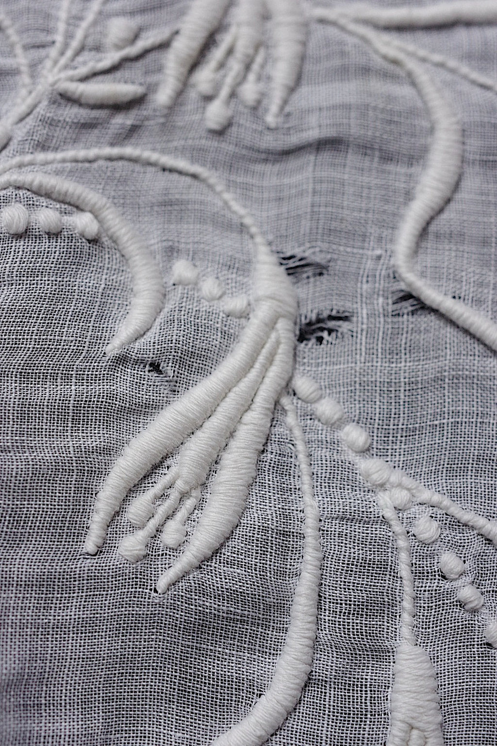 アンティークレース　dentelle ancienne-antique lace　刺繍ハンカチlot 素材用 .FR a l'epoque