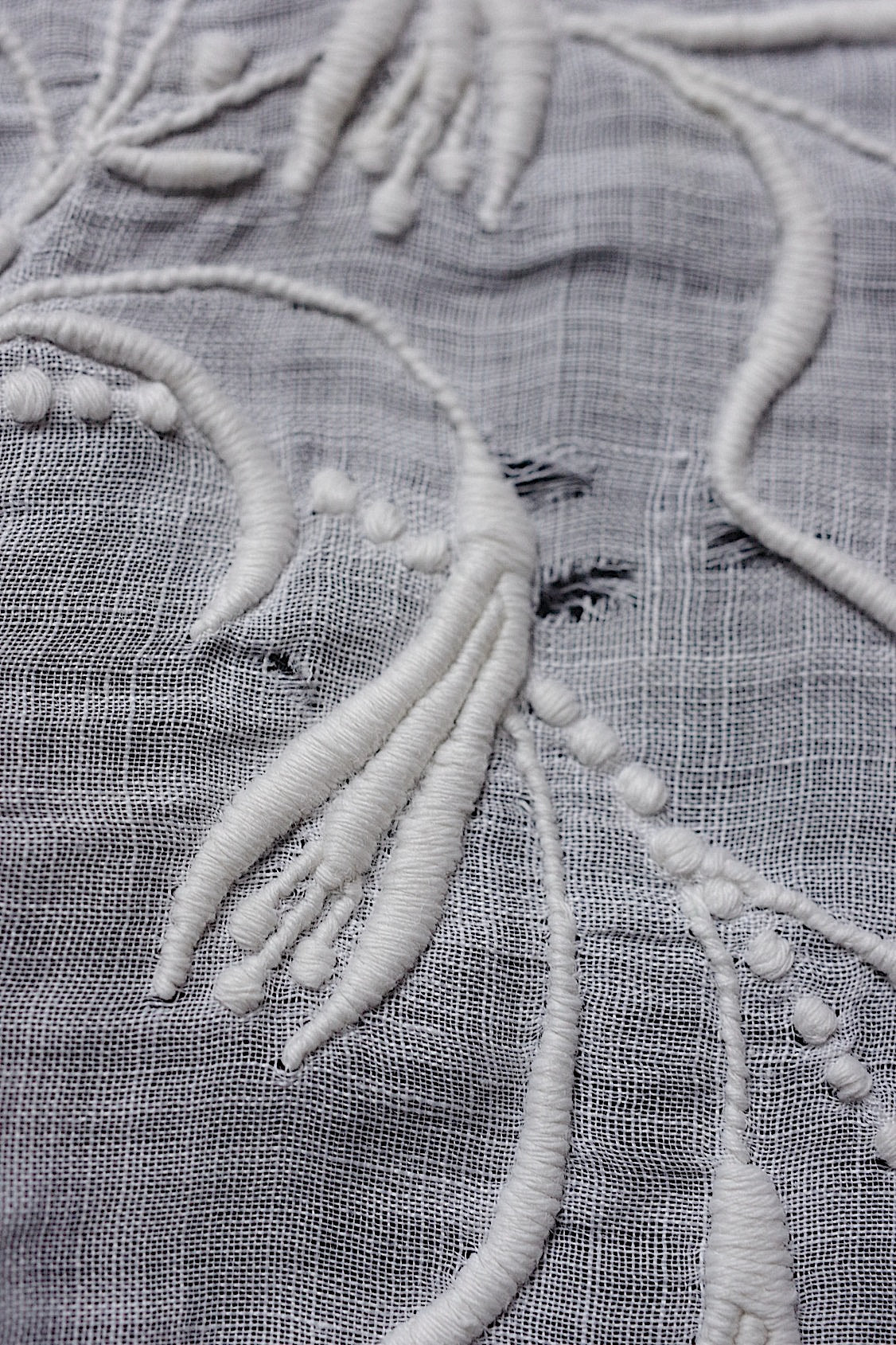 アンティークレース　dentelle ancienne-antique lace　刺繍ハンカチlot 素材用 .FR a l'epoque