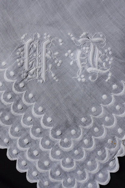 アンティークレース　dentelle ancienne-antique lace　刺繍ハンカチlot 素材用 .FR a l'epoque