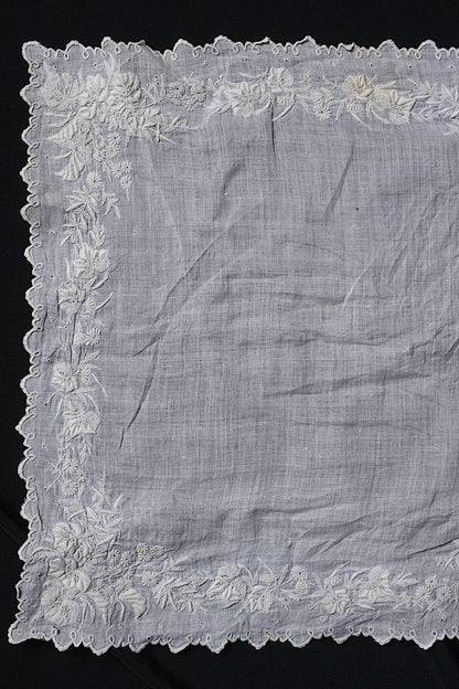 アンティークレース　dentelle ancienne-antique lace　刺繍ハンカチlot 素材用 .FR a l'epoque