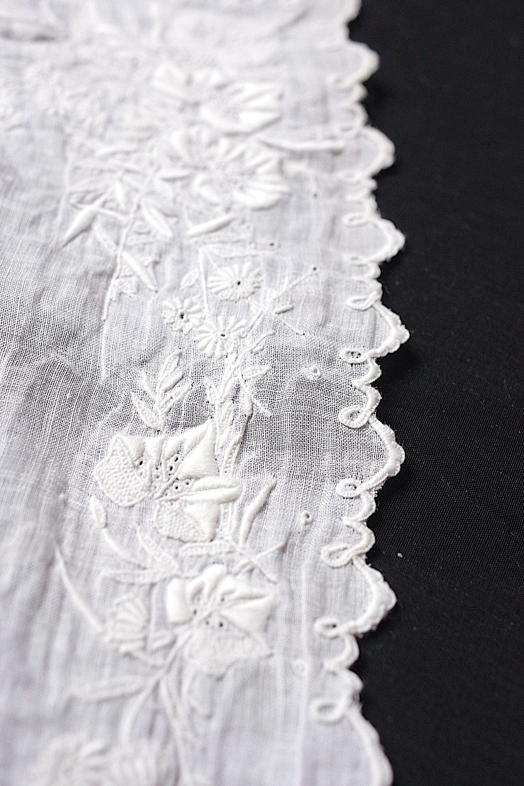 アンティークレース　dentelle ancienne-antique lace　刺繍ハンカチlot 素材用 .FR a l'epoque