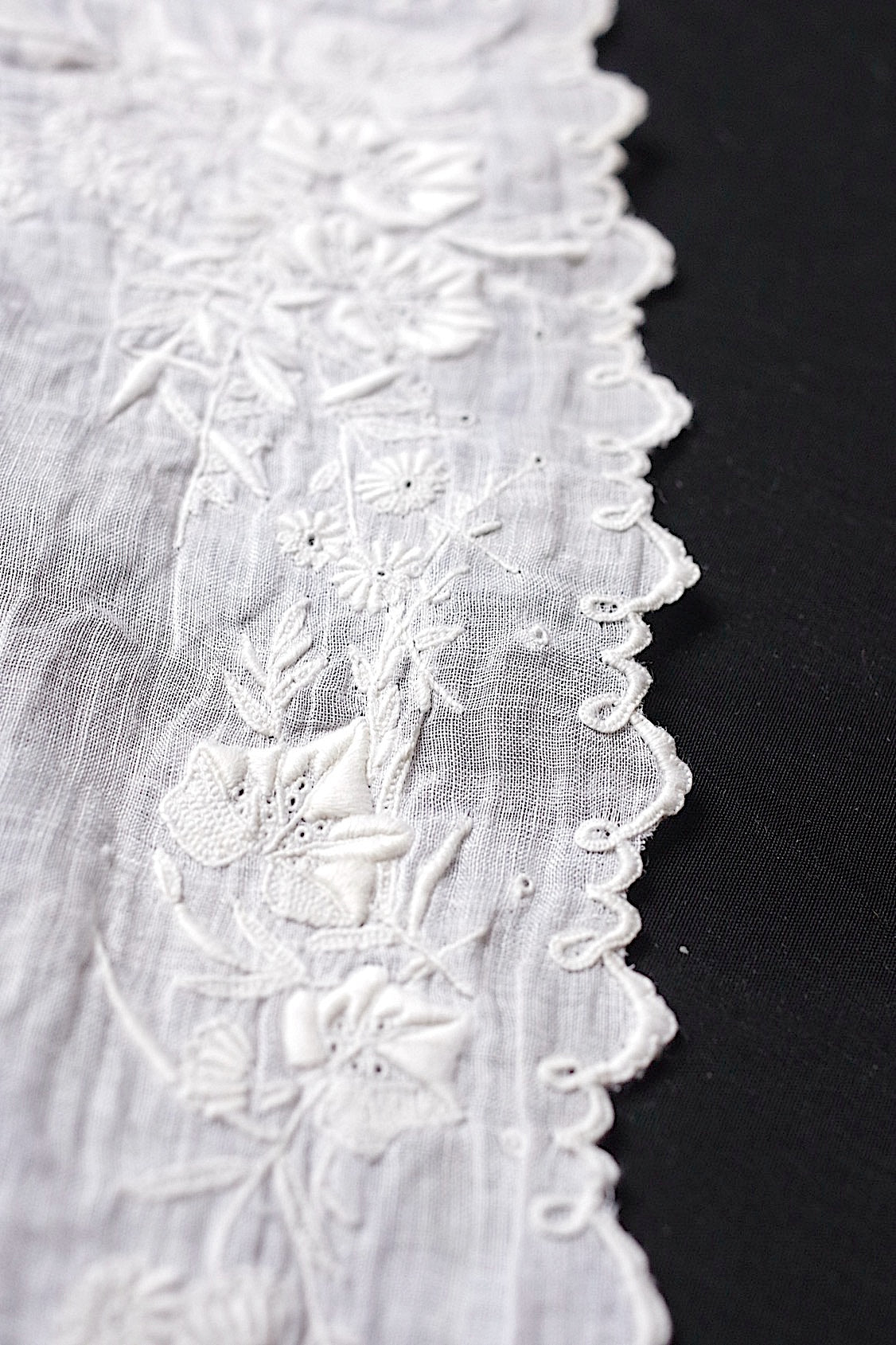 アンティークレース　dentelle ancienne-antique lace　刺繍ハンカチlot 素材用 .FR a l'epoque