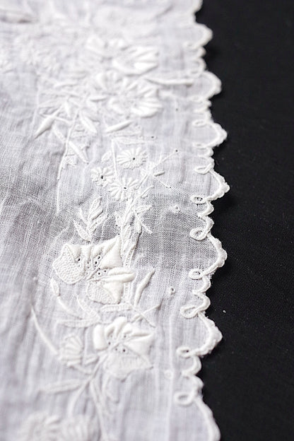 アンティークレース　dentelle ancienne-antique lace　刺繍ハンカチlot 素材用 .FR a l'epoque