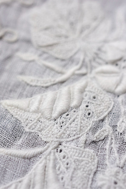 アンティークレース　dentelle ancienne-antique lace　刺繍ハンカチlot 素材用 .FR a l'epoque