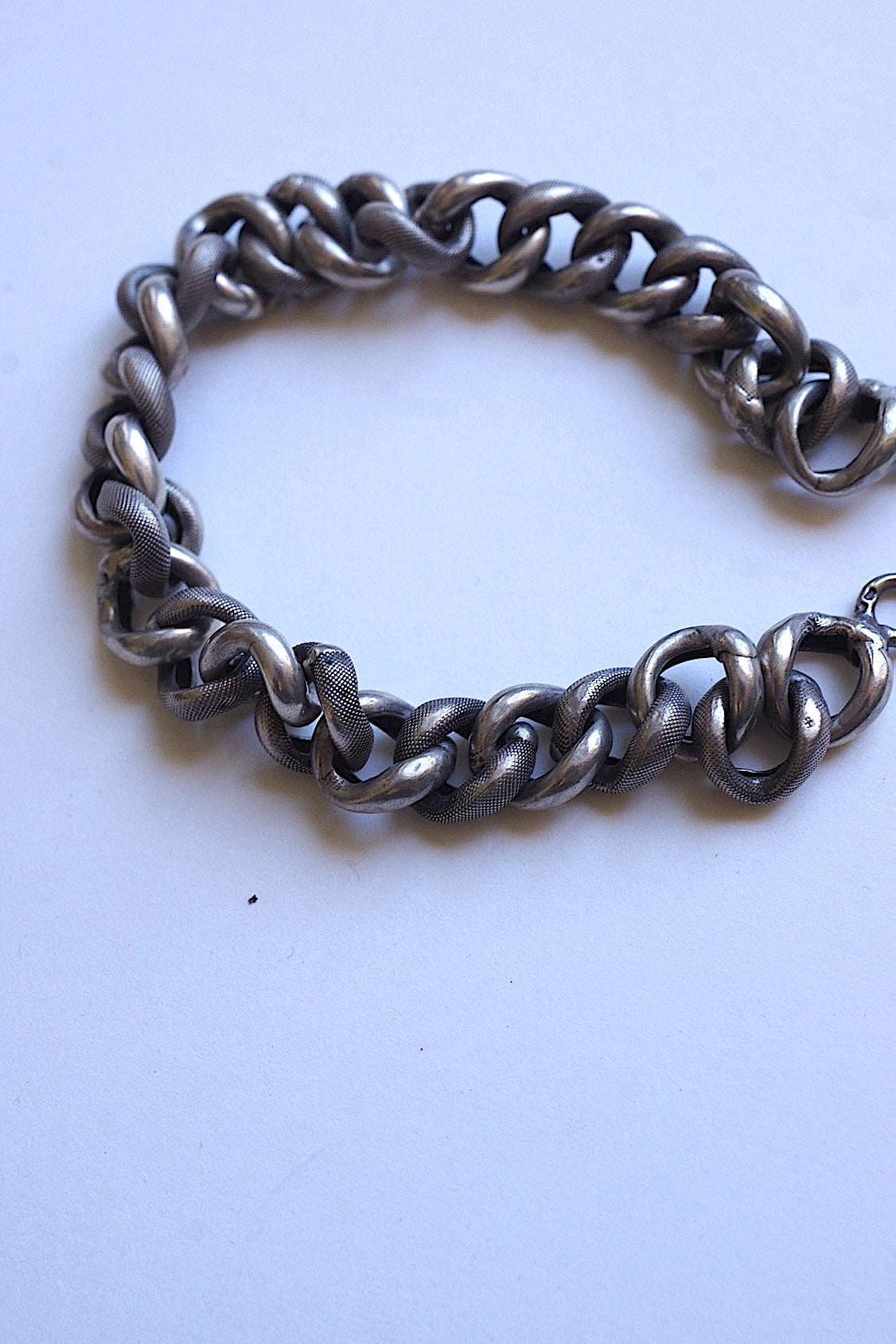 アンティークブレスレット　bracelet　antique シルバーチェーンブレスレット .FR a l'epoque