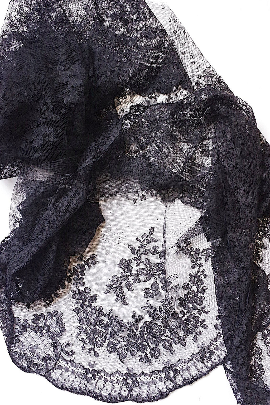 アンティークレース　dentelle ancienne　くろレース　2本 .FR a l'epoque