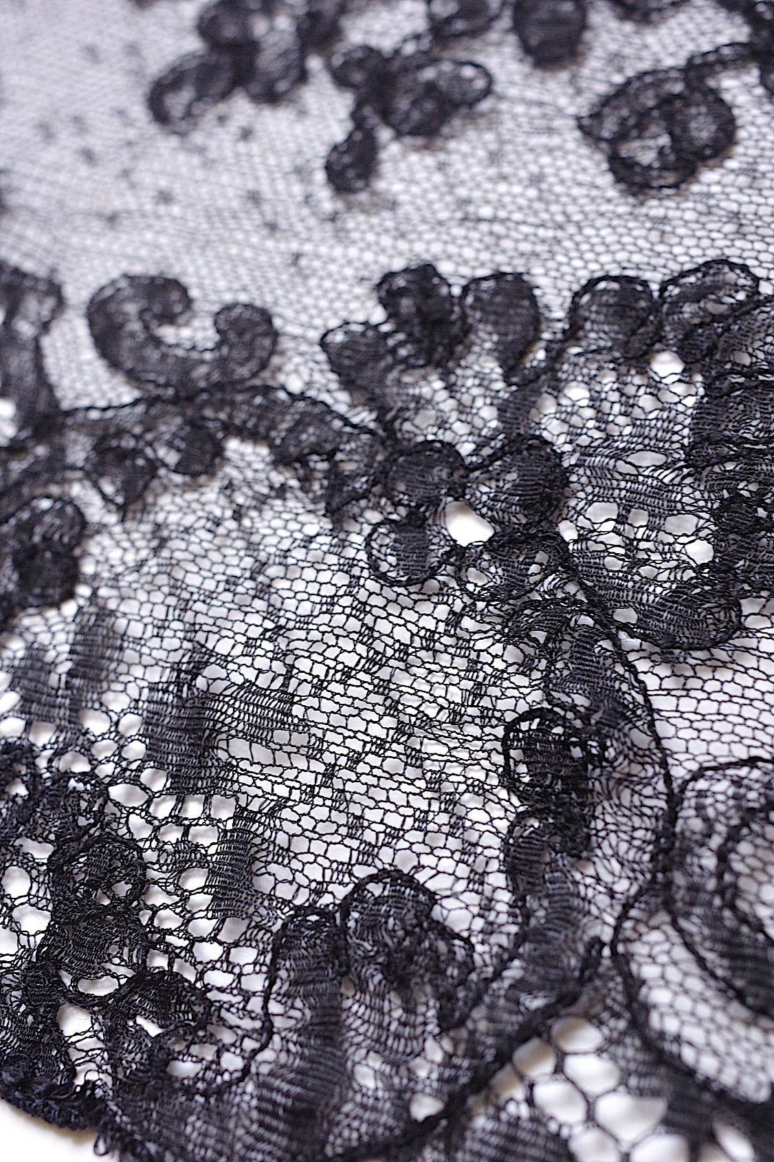 アンティークレース　dentelle ancienne　くろレース　2本 .FR a l'epoque