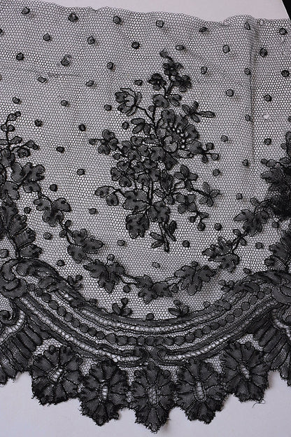 アンティークレース　dentelle ancienne　くろレース　2本 .FR a l'epoque