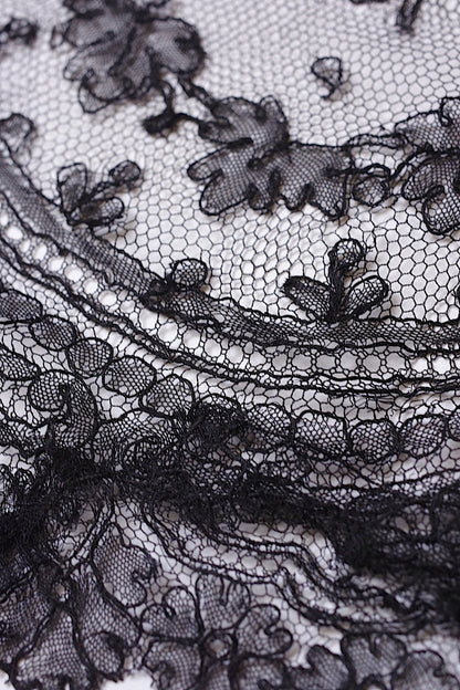 アンティークレース　dentelle ancienne　くろレース　2本 .FR a l'epoque