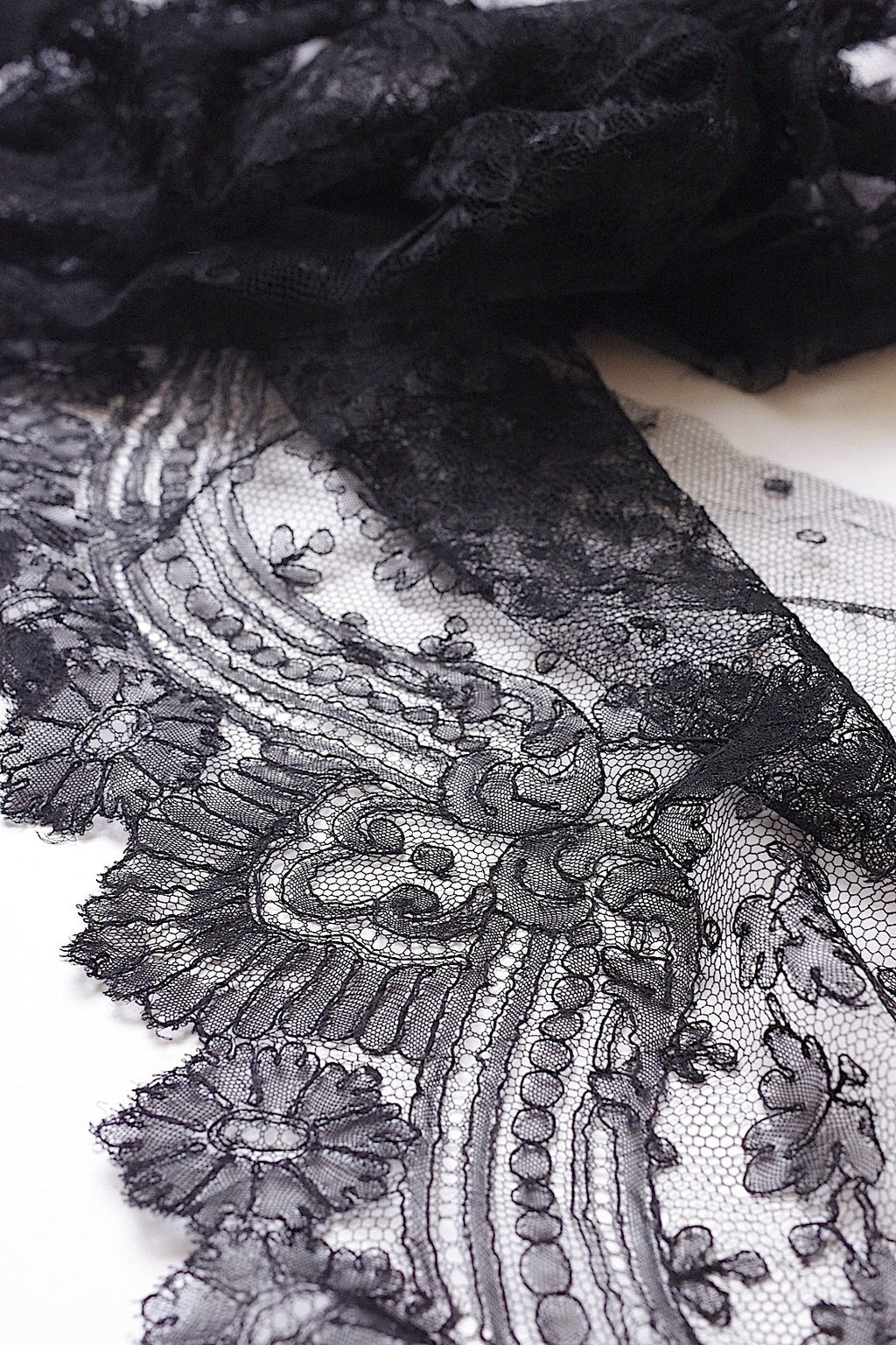 アンティークレース　dentelle ancienne　くろレース　2本 .FR a l'epoque