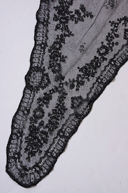 アンティークレース　dentelle ancienne　くろレース　2本 .FR a l'epoque