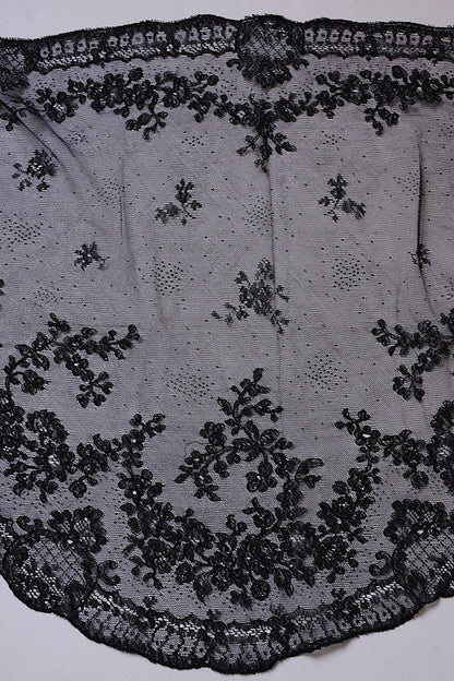 アンティークレース　dentelle ancienne　くろレース　2本 .FR a l'epoque