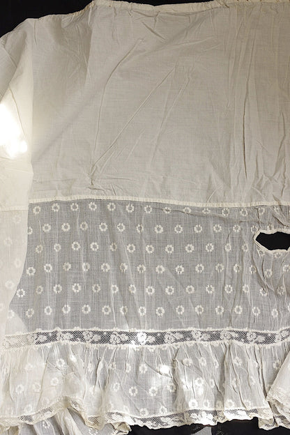 アンティークレース　dentelle ancienne 刺繍　生地　クッションカバー .FR a l'epoque