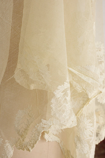 アンティークレース　dentelle ancienne ショール1 .FR a l'epoque