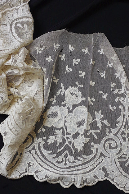 アンティークレース　dentelle ancienne レースハギレ　素材用 .FR a l'epoque