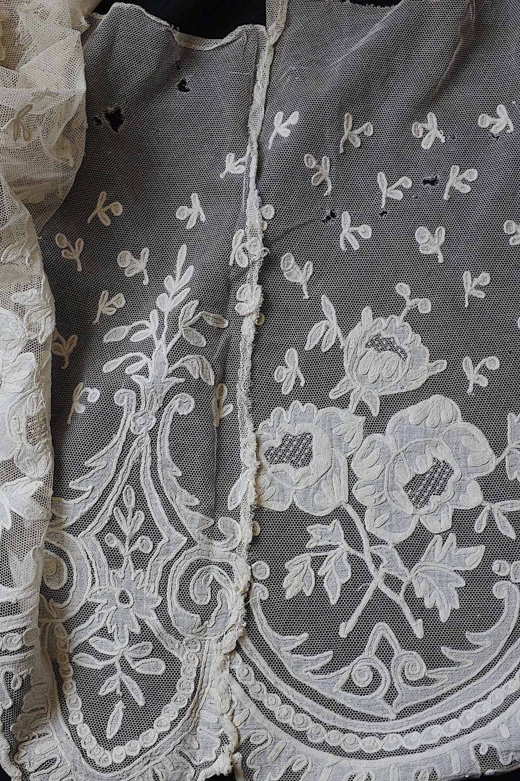 アンティークレース　dentelle ancienne レースハギレ　素材用 .FR a l'epoque