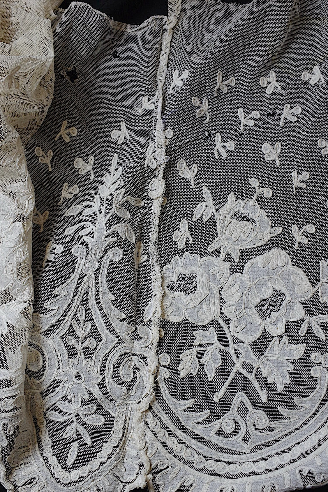 アンティークレース　dentelle ancienne レースハギレ　素材用 .FR a l'epoque