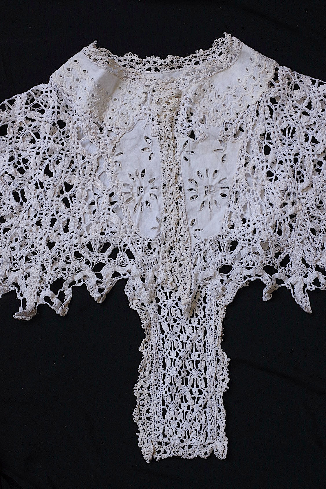 アンティークレース　dentelle ancienne レース襟1 .FR a l'epoque