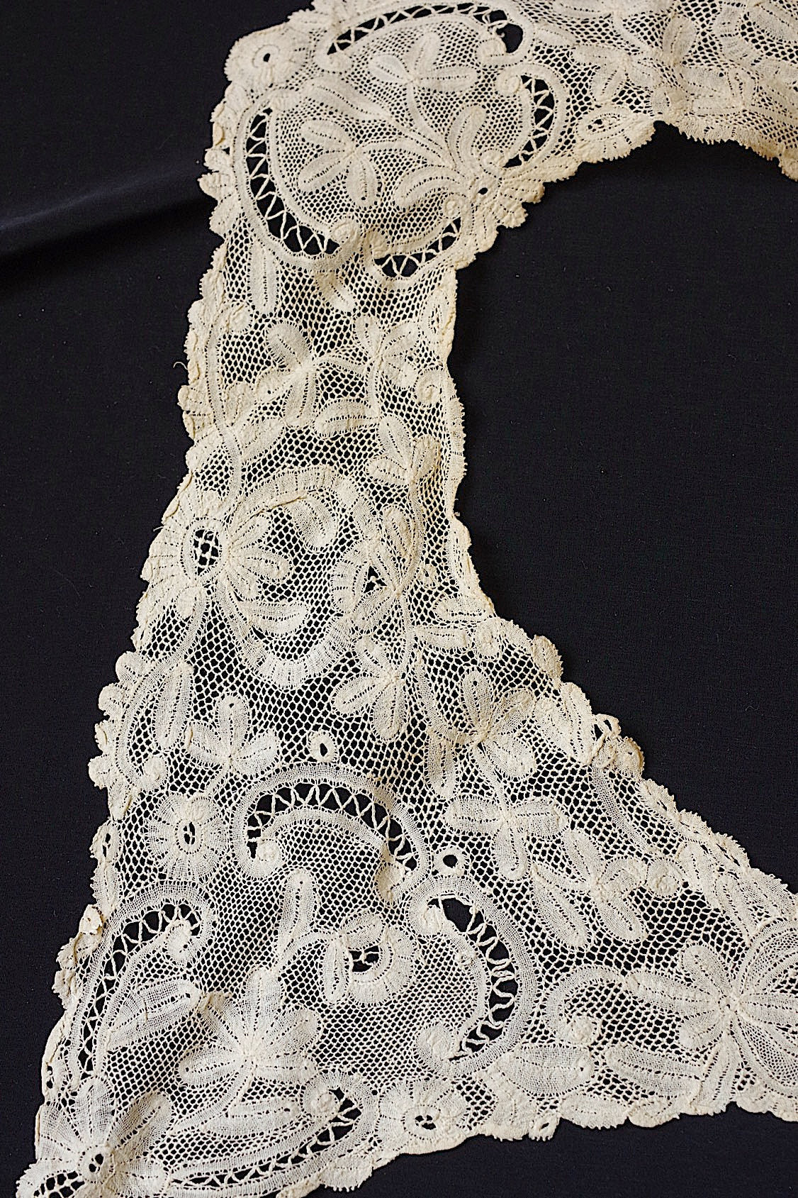 アンティークレース　dentelle ancienne 首元周り　lot .FR a l'epoque